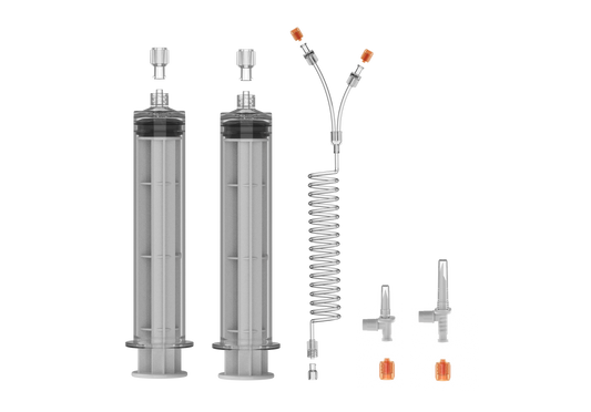 2x60ml Syringes Kit with Y-Coiled Tube & Spikes | 200301