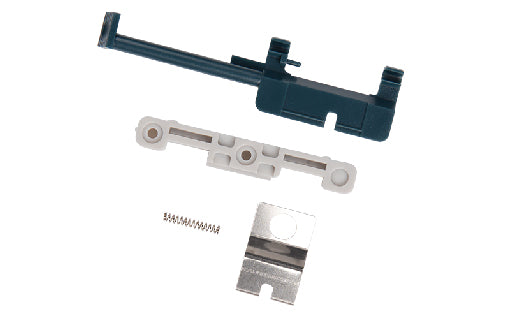 Mechanical components on a white background