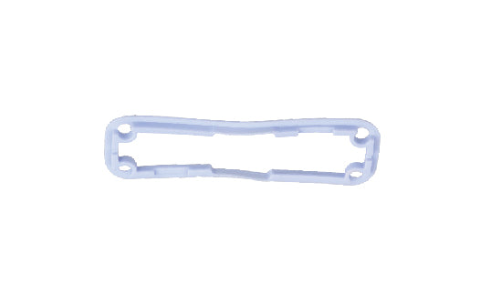 Transparent plastic gasket on a white background