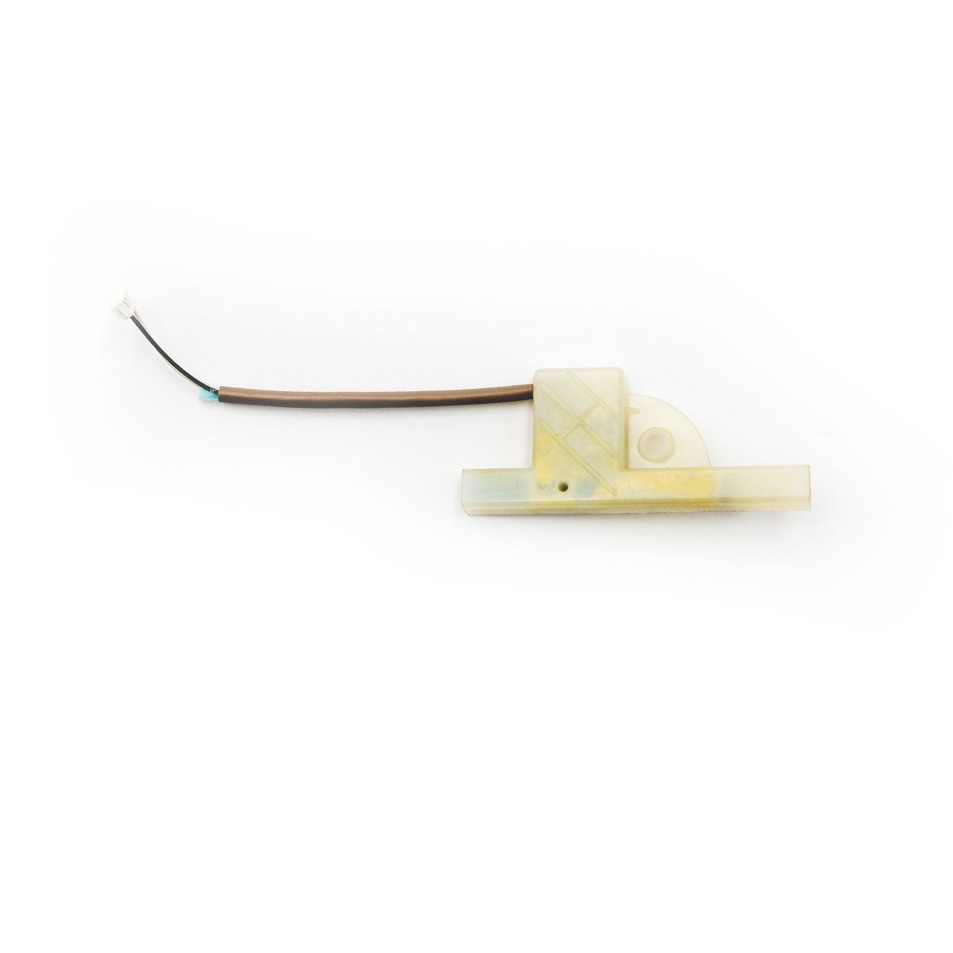 An image showing a Hillrom compatible CPR switch housing assembly, primarily beige in color, with a screw and wiring.