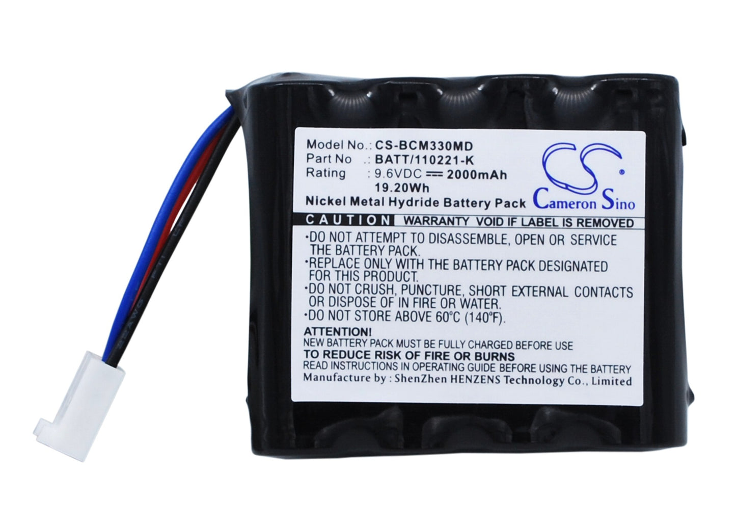 Battery for Smiths Capnocheck / 3303 / AD700 / 8200, BCI Capnocheck CO2 / SPO2 / 3303 / AD700 / 8200 (9714), SSCOR 3303 / 8200 / AD-3000 / AD700 / Capnocheck – 9.6V 2000mAh
