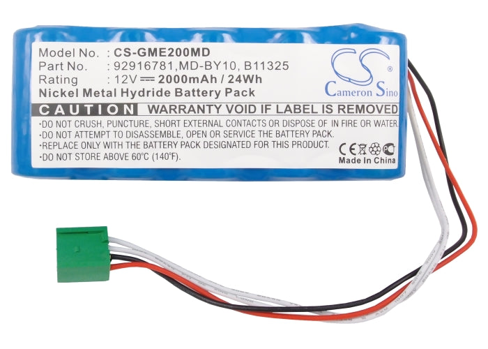 Battery for Hellige / GE / Esaote Dash 2000 Monitor – 12.0V 2000mAh