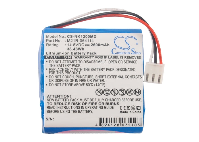 Battery for Nihon Kohden / Edan ECG Monitors – 14.8V 2600mAh