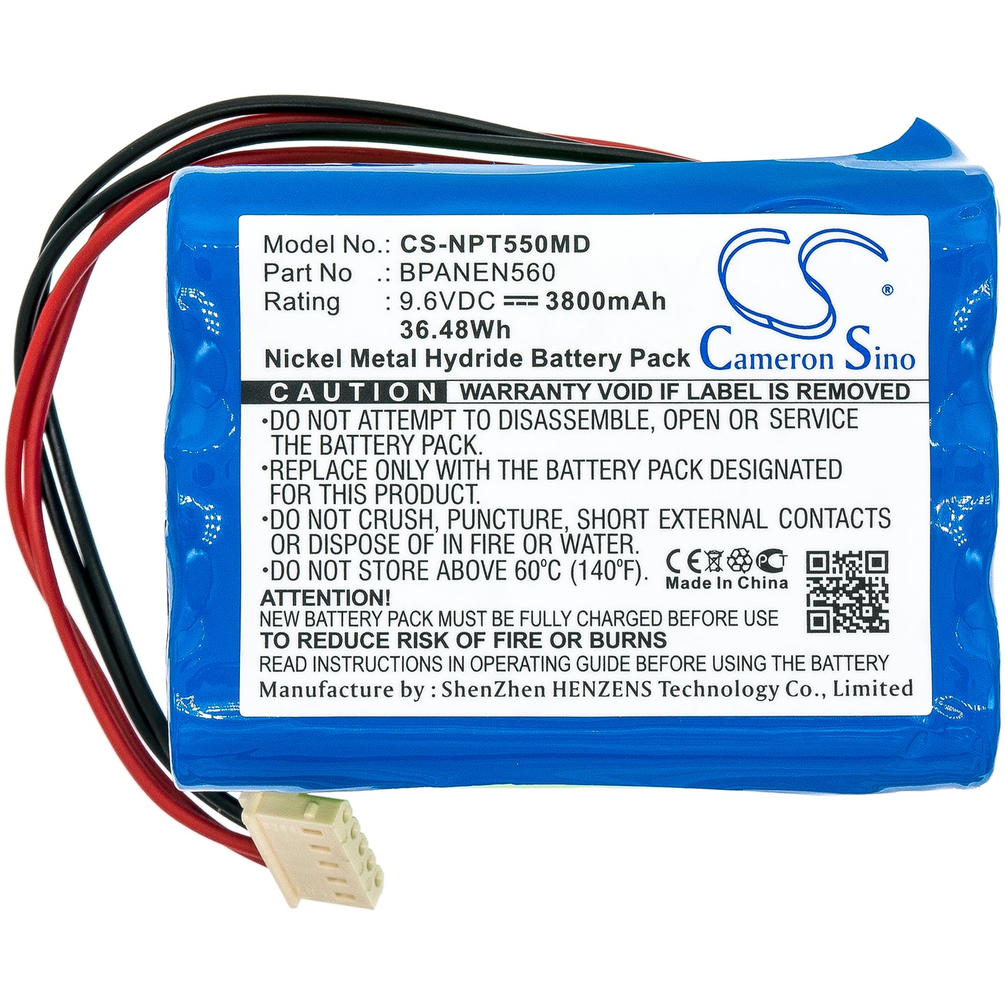 Battery for Covidien N550 N560 / Nellcor N-550B N-560 / Mediana M6008-O – 9.6V 3800mAh