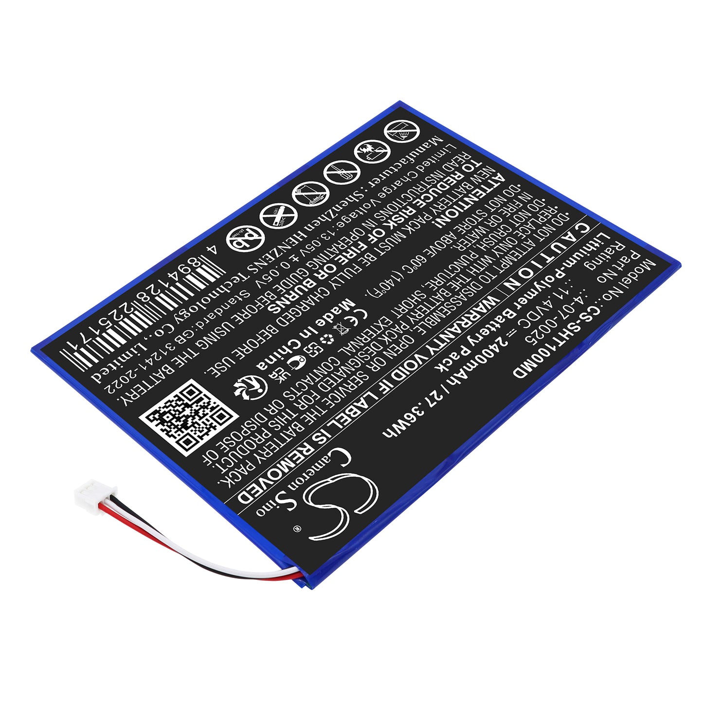 Schiller FT1 ECG Li-Polymer Battery 2400mAh | CS-SHT100MD