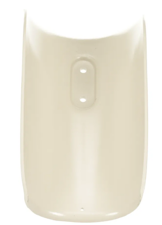 A beige medical calf support former, which is a plastic leg brace for the lower leg and foot.