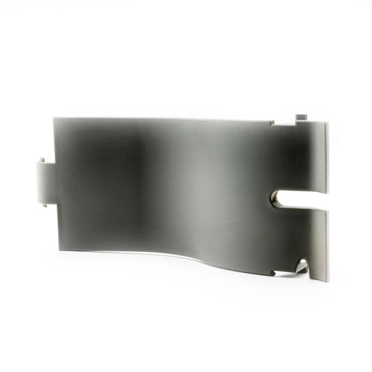 A gray metal center cover arm designed for compatibility with Hillrom medical equipment.