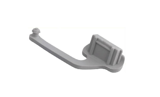 Gray plastic clip on a white background