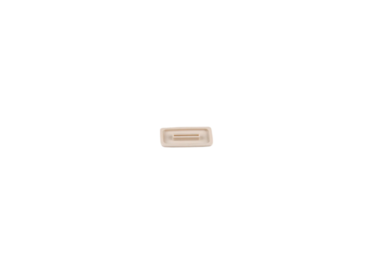 Rectangular beige object on a white background