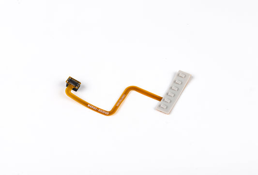 Flexible circuit board with connectors on a white background