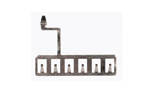 Metallic object with a handle on a white background