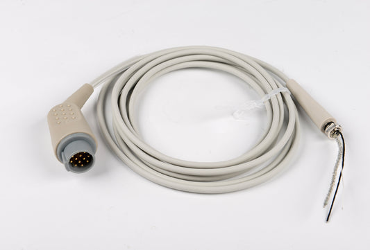 Medical cable with connectors on a white background