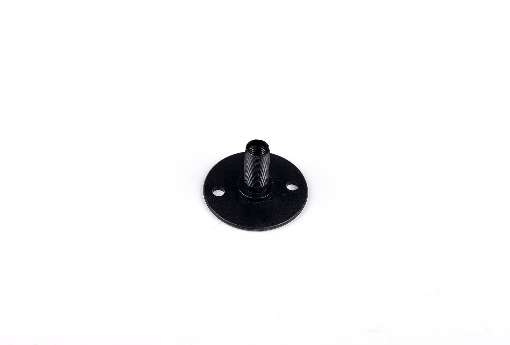 Black metal fitting on a white background