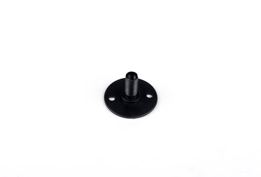 Black metal fitting on a white background