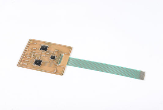 Circuit board with a flexible flat cable on a white background