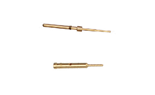 Two brass nozzles on a white background