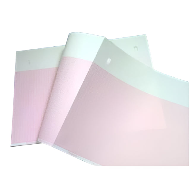 Two pink and white envelopes on a white background