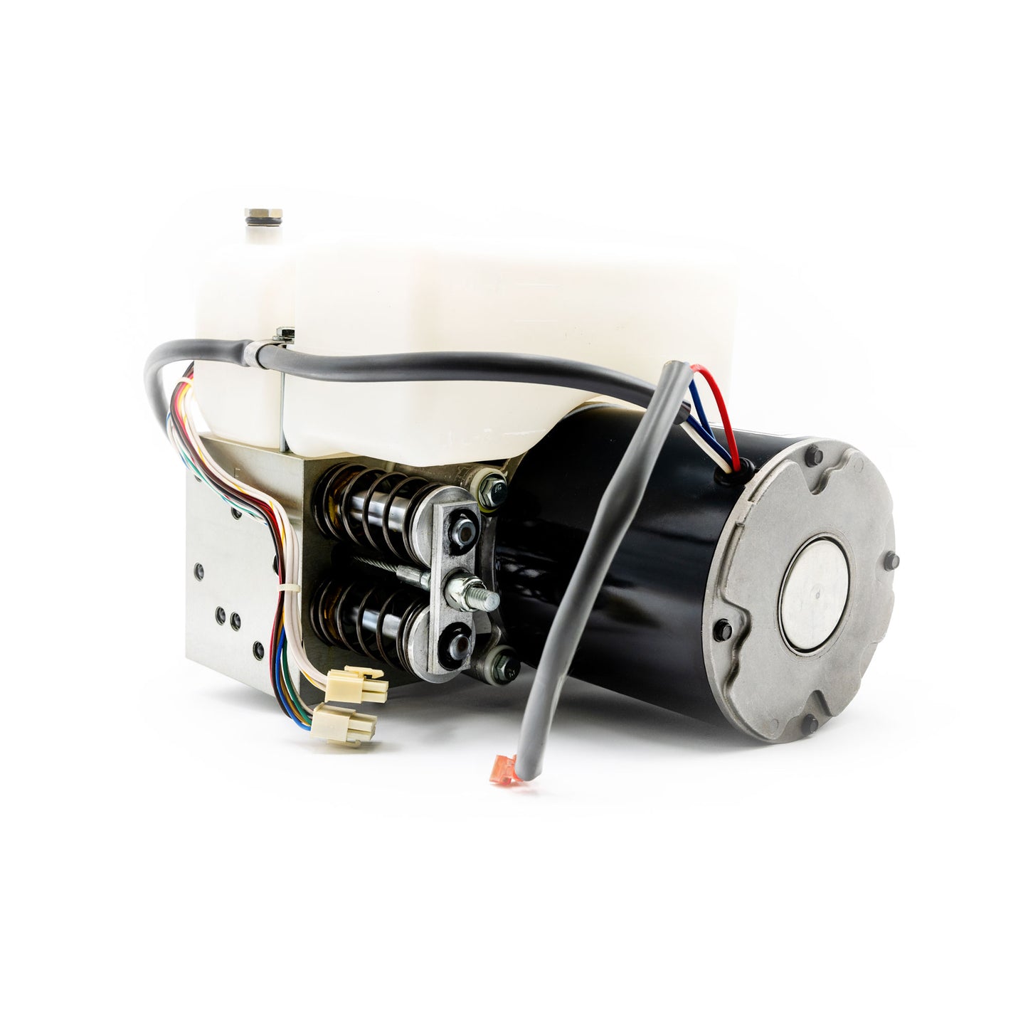 Hillrom compatible hydraulic power unit with core, including various components such as wiring, a motor, and possibly a pump, against a white background.
