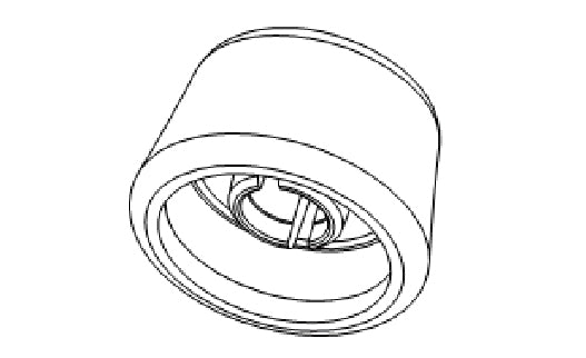 Line drawing of a wheel with a central hub
