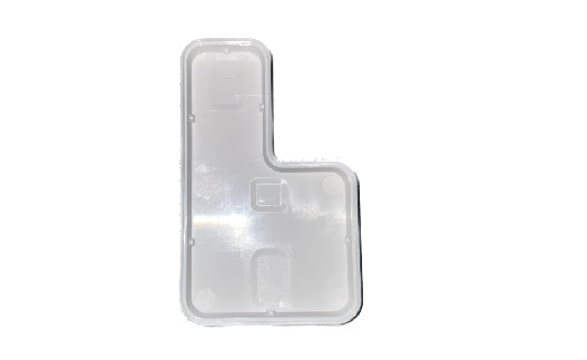 Clear plastic car floor mat on a white background