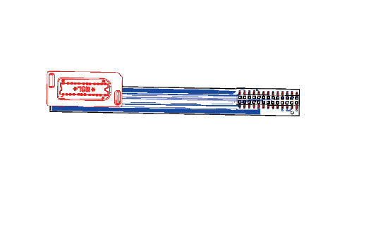 Pencil with red eraser cap on a white background