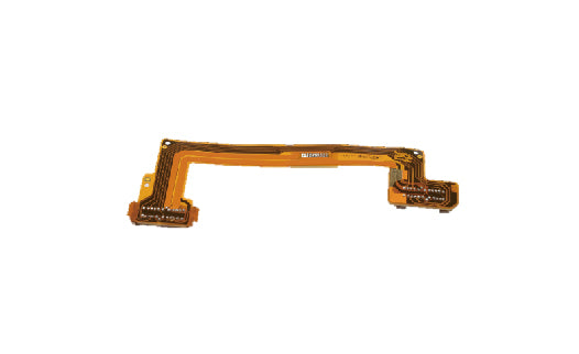 Flexible circuit board on a white background