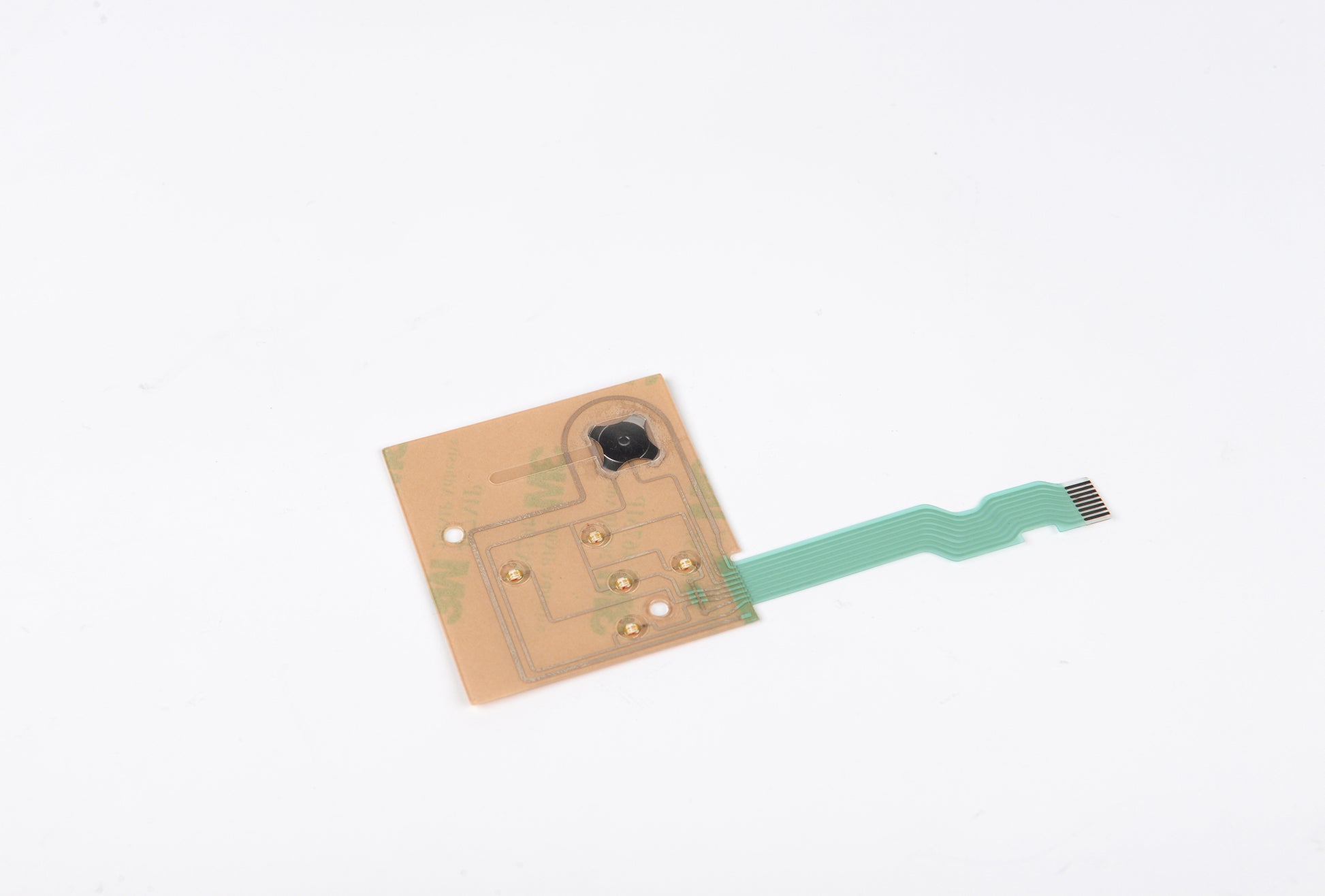 Flex cable and connector on a white background