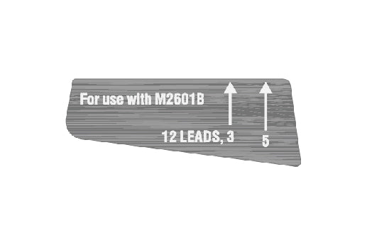 Technical diagram or label for use with M2601B, showing dimensions and text.