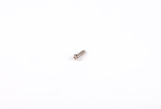 Small metal screw on a white background