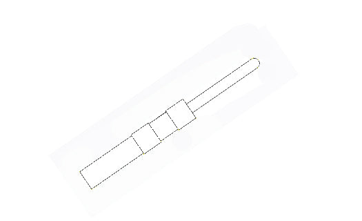 Schematic diagram of a rectangular component with multiple sections on a white background
