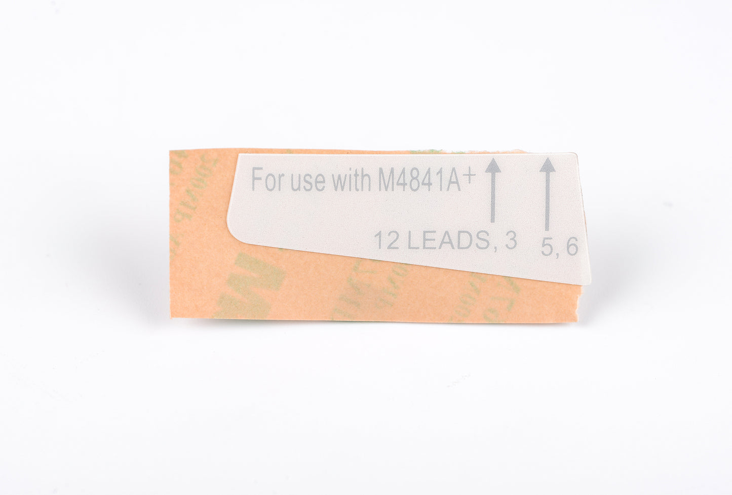 Pack of medical leads with label on a white background