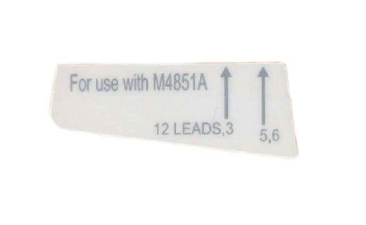 Label for use with M4851A, indicating '12 Leads, 3' on a white background