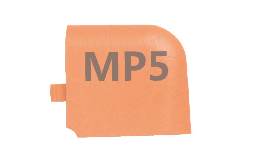 Orange pouch with 'MP5' text on a white background
