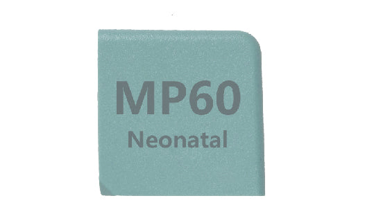 Teal square with 'MP60 Neonatal' text on a white background