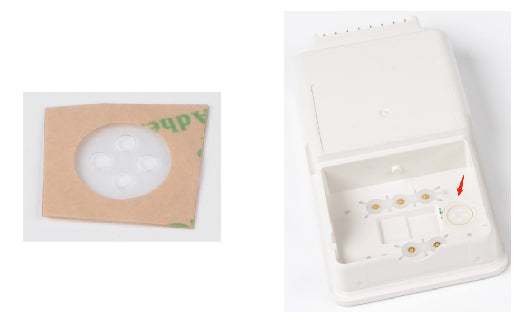 White electronic device with a clear cover on a white background