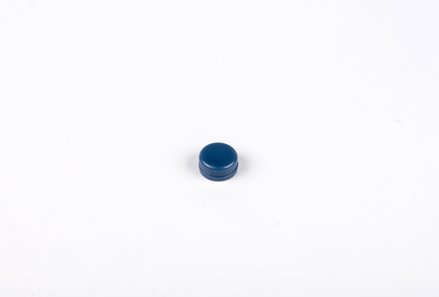 Small blue circular object on a white background