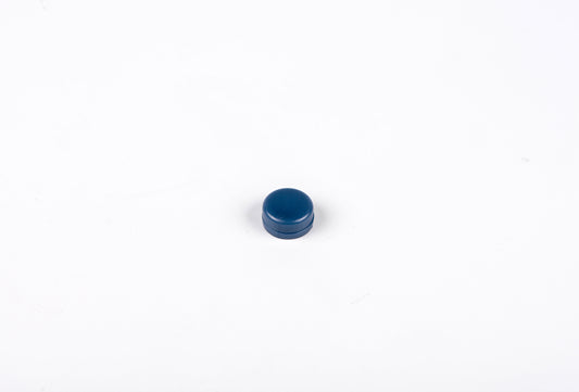 Small blue circular object on a white background