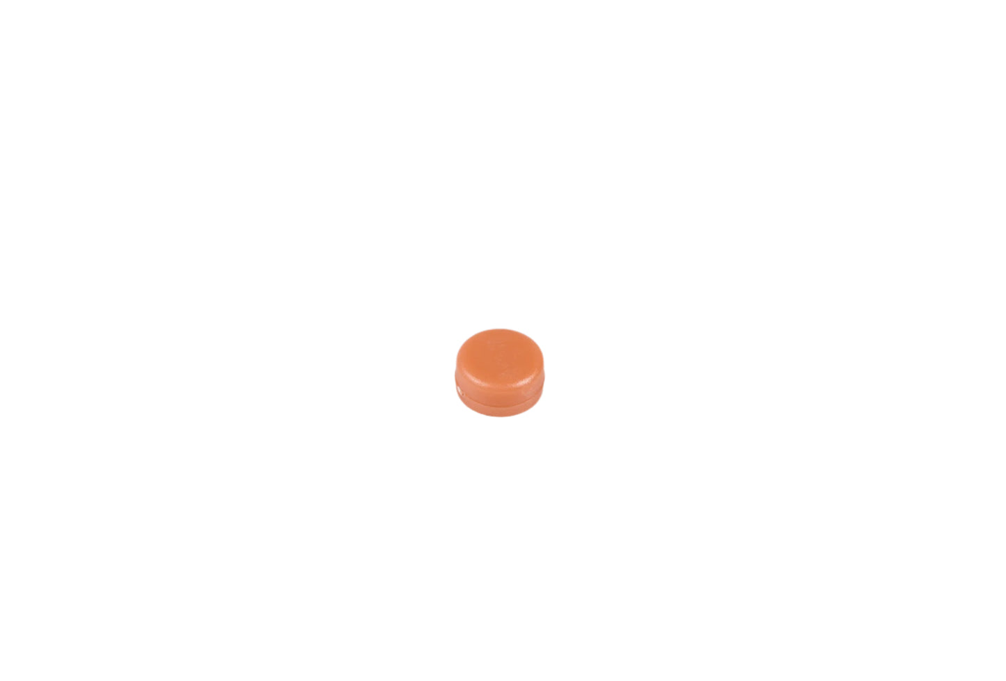 Small orange object on a white background