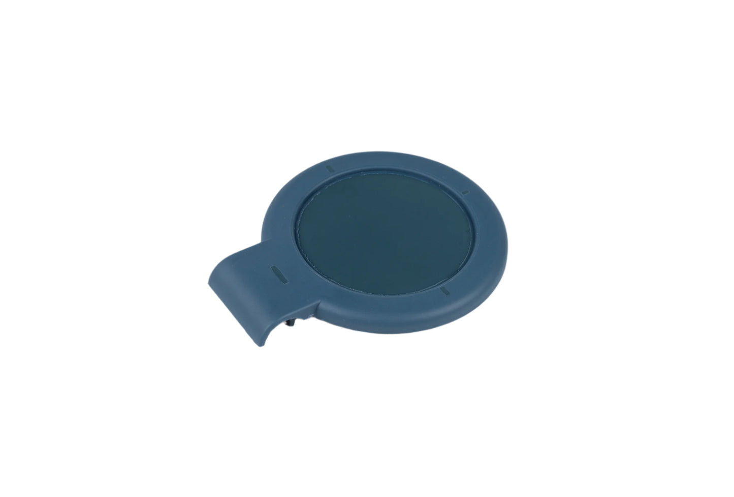 Blue plastic lid on a white background