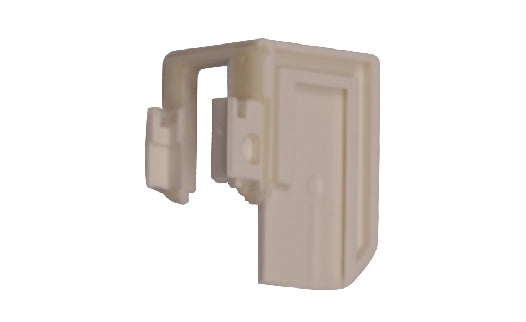 Beige plastic bracket on a white background