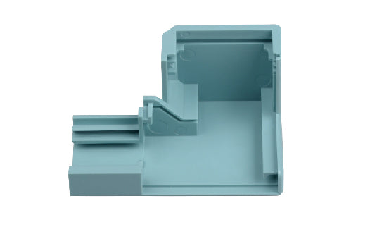 Gray plastic component on a white background
