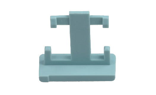 Light blue plastic stand on a white background