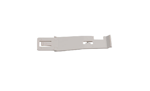 White plastic clip on a white background