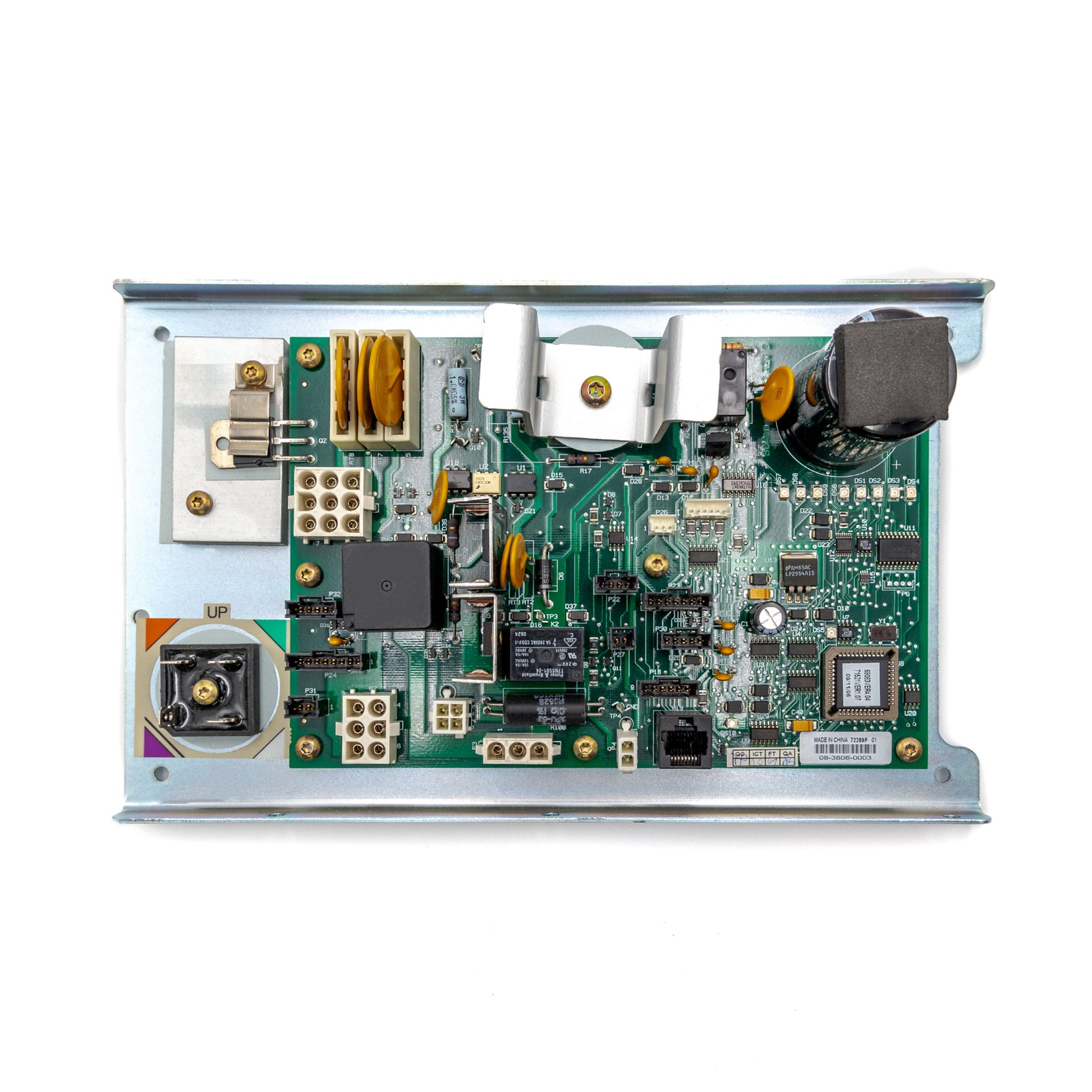 A power supply board with various electronic components and connectors, compatible with Hillrom medical equipment.