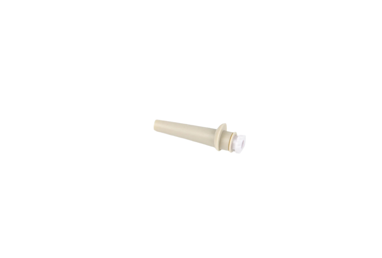 Beige plastic component on a white background