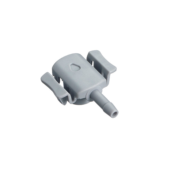 A single gray plastic port-1 compatible BP connector for air hoses.