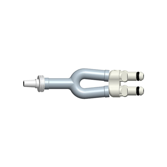 Y-Adapter with blue and white color on a white background