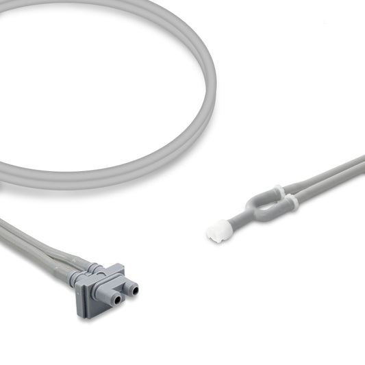 A gray double tube NIBP air hose with a YN-100T connector, designed for use with medical equipment.