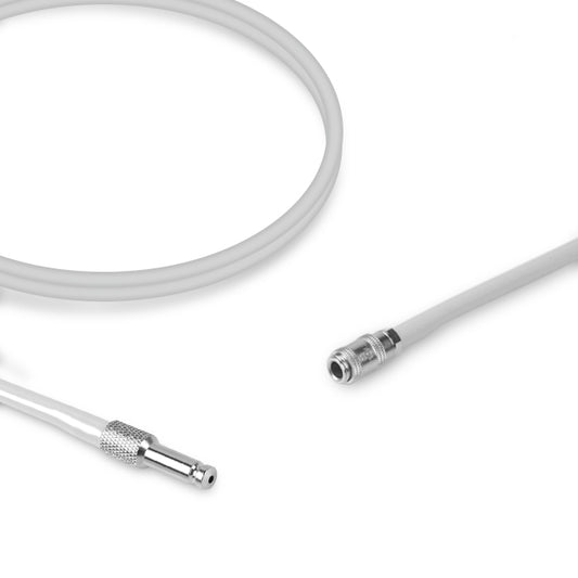 A gray replacement air hose for Mindray NIBP, featuring a single tube with female bayonet connectors at both ends.