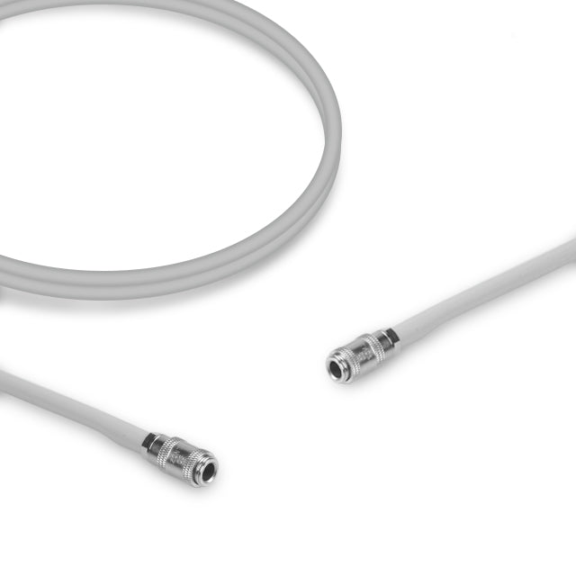 A grey single tube replacement air hose with metallic connectors for Philips NIBP Air Hose 989803136931, designed for use in medical equipment.